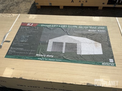 KJ K2223 Double Garage Metal Shed - Unused