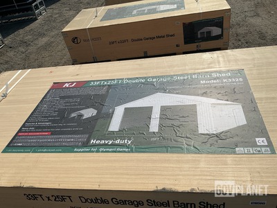 KJ K3325 Double Garage Steel Barn Shed - Unused