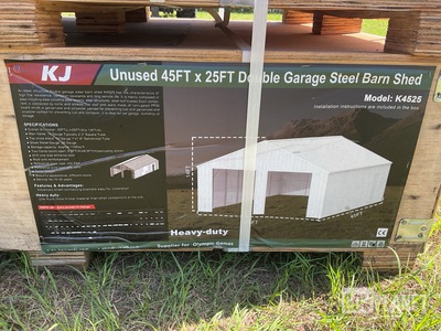 KJ K4525 Double Garage Steel Barn Shed - Unused