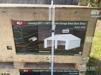 KJ K4525 Double Garage Steel Barn Shed - Unused