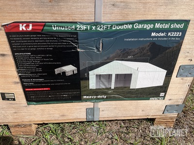 KJ K2223 Double Garage Metal Shed - Unused