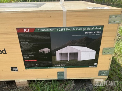 KJ K2223 Double Garage Metal Shed - Unused