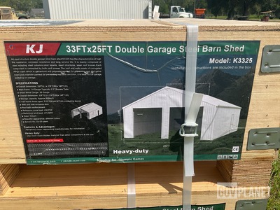 KJ K3325 Double Garage Steel Barn Shed - Unused