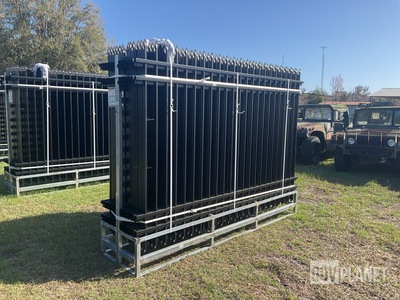 (24) Pieces of KJ Powder Coated Steel Fence w/(25) Post Connectors - Unused