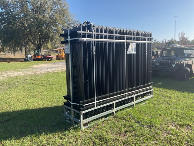 (24) Pieces of KJ Powder Coated Steel Fence w/(25) Post Connectors - Unused (24) Pieces of KJ Powder Coated Steel Fence w/(25) Post Connectors - Unused