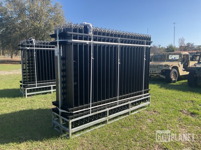 (24) Pieces of KJ Powder Coated Steel Fence w/(25) Post Connectors - Unused