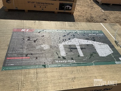 KJ K3325 Double Garage Steel Barn Shed - Unused