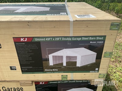 KJ K4525 Double Garage Steel Barn Shed - Unused