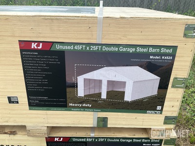 KJ K4525 Double Garage Steel Barn Shed - Unused