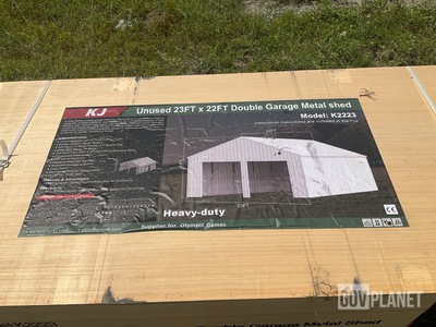 KJ K2223 Double Garage Metal Shed - Unused