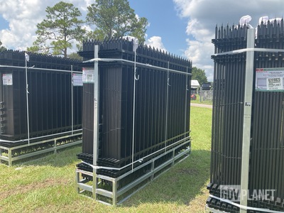 (24) Pieces of KJ Powder Coated Steel Fence w/(25) Post Connectors - Unused