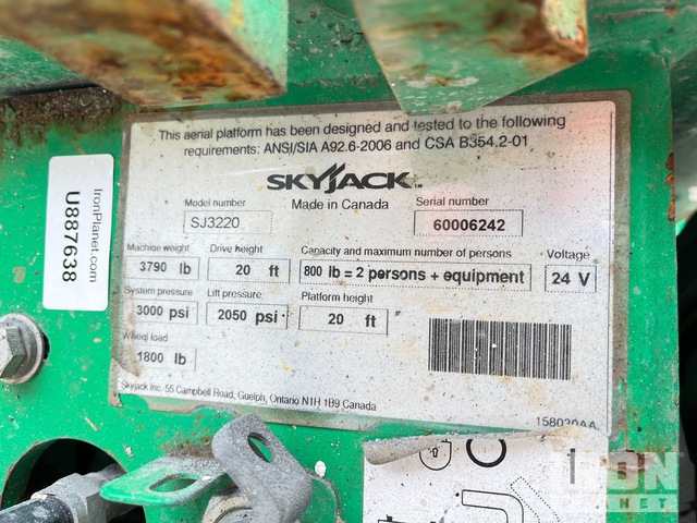 ELEVADOR TIJERA 2016 SKYJACK SJIII3220