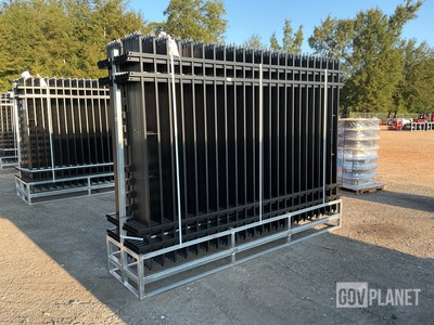 (24) Pieces of KJ Powder Coated Steel Fence w/(25) Post Connectors - Unused