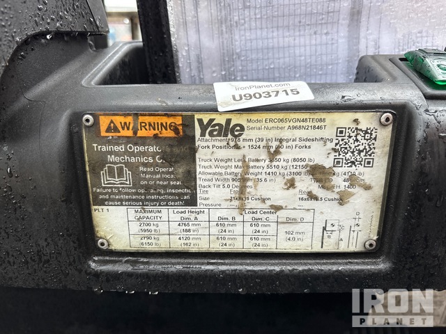 MONTACARGAS ELéCTRICO 2019 YALE ERC065VGN48TE088