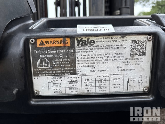 MONTACARGAS ELéCTRICO 2019 YALE ERC050VGN48TQ088