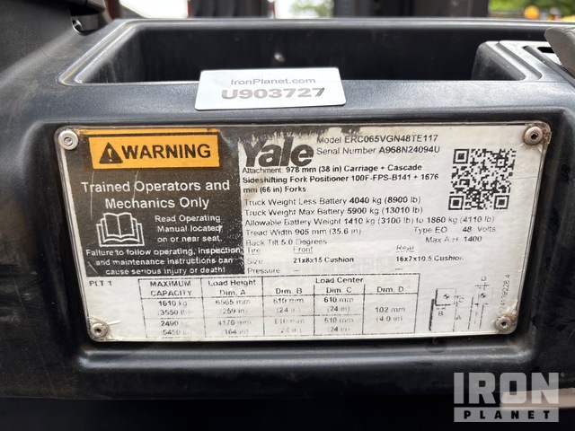 MONTACARGAS ELéCTRICO 2020 YALE ERC065VGN48TE117