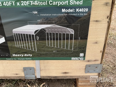 KJ K4020 Steel Carport Shed - Unused
