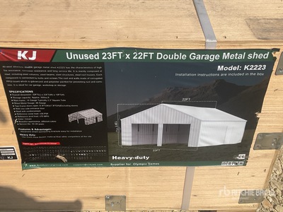 KJ K2223 Double Garage Metal Shed - Unused