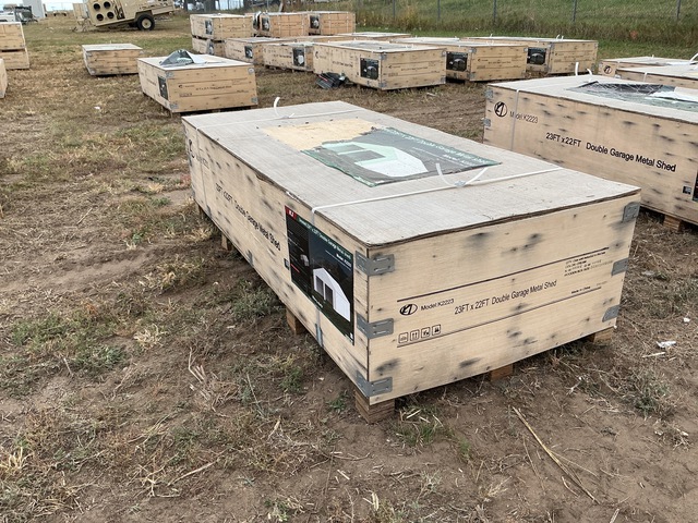 KJ K2223 Double Garage Metal Shed - Unused