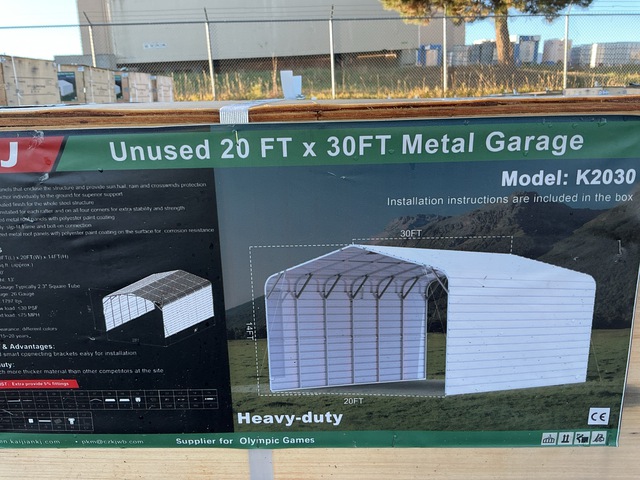 KJ K2030 Metal Garage - Unused KJ K2030 Metal Garage - Unused