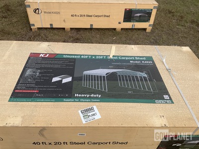 KJ K4020 Steel Carport Shed - Unused