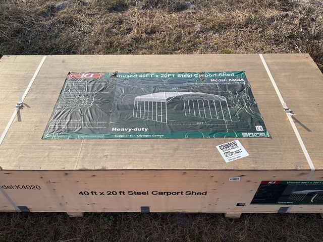 KJ K4020 Steel Carport Shed - Unused