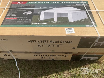 KJ K4525 Double Garage Steel Barn Shed - Unused