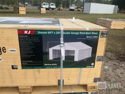 KJ K4525 Double Garage Steel Barn Shed - Unused