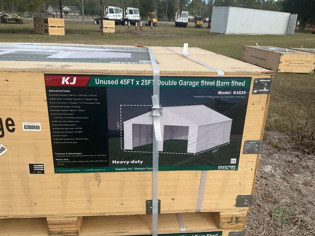 KJ K4525 Double Garage Steel Barn Shed - Unused