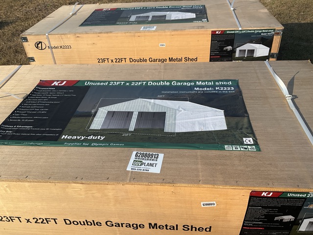 KJ K2223 Double Garage Metal Shed - Unused