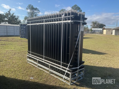 (24) Pieces of KJ Powder Coated Steel Fence w/(25) Post Connectors - Unused