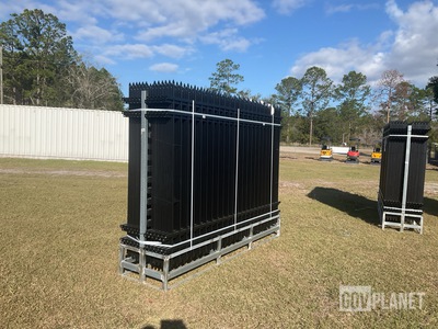 (24) Pieces of KJ Powder Coated Steel Fence w/(25) Post Connectors - Unused