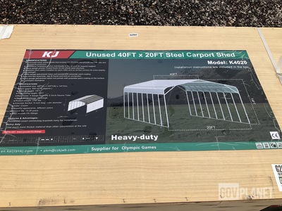 KJ K4020 Steel Carport Shed - Unused