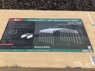 KJ K4020 Steel Carport Shed - Unused
