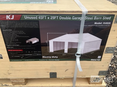 KJ K4525 Double Garage Steel Barn Shed - Unused