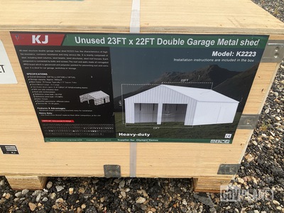 KJ K2223 Double Garage Metal Shed - Unused