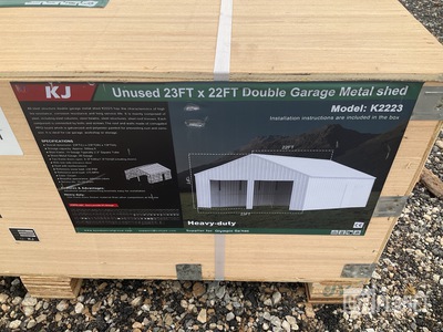KJ K2223 Double Garage Metal Shed - Unused