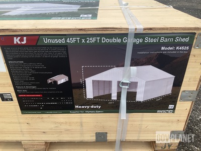 KJ K4525 Double Garage Steel Barn Shed - Unused