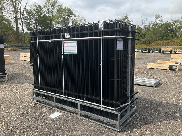 (30) Pieces of Galvanized Steel Garden/Public Space Fence w/(31) Post Connectors