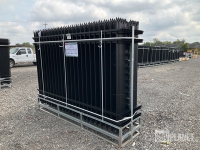 (24) Pieces of KJ Powder Coated Steel Fence w/(25) Post Connectors - Unused