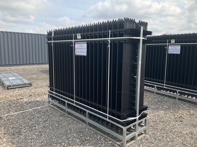 (24) Pieces of KJ Powder Coated Steel Fence w/(25) Post Connectors - Unused