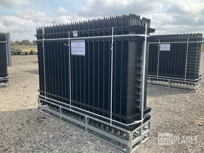 (24) Pieces of KJ Powder Coated Steel Fence w/(25) Post Connectors - Unused