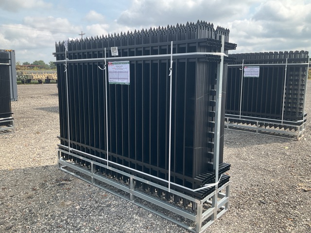 (24) Pieces of KJ Powder Coated Steel Fence w/(25) Post Connectors - Unused