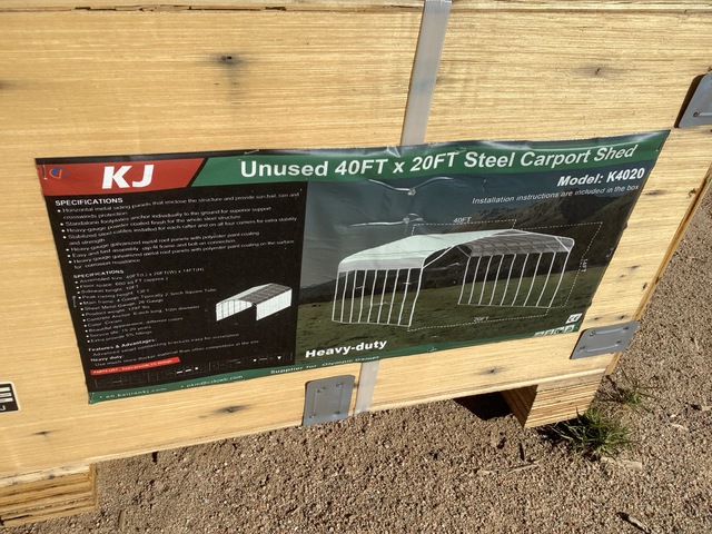 KJ K4020 Steel Carport Shed - Unused