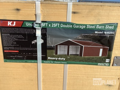 KJ K4525 Double Garage Steel Barn Shed - Unused
