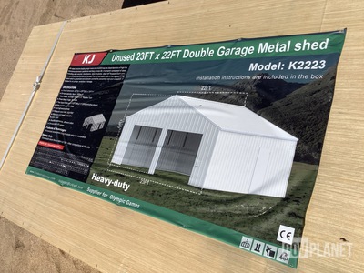 KJ K2223 Double Garage Metal Shed - Unused
