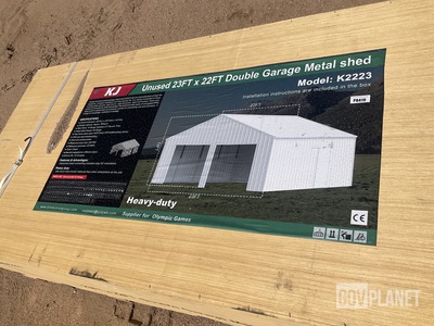 KJ K2223 Double Garage Metal Shed - Unused