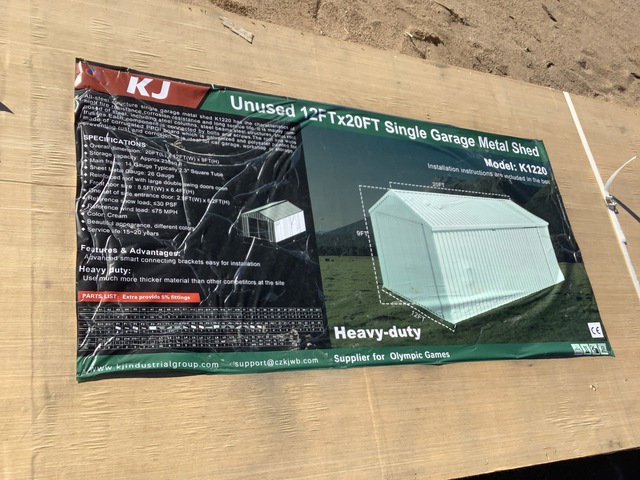 KJ K1220 Single Garage Metal Shed - Unused