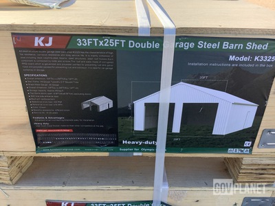 KJ K3325 Double Garage Steel Barn Shed - Unused