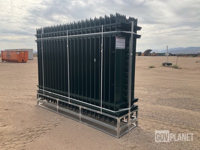 (24) Pieces of KJ Powder Coated Steel Fence w/(25) Post Connectors - Unused